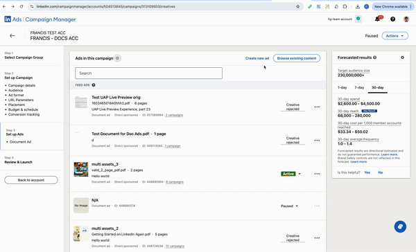 Document Live Ad Preview